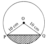 Diagram: Circle with chord subtending right angle at center