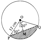 Diagram: Circle with chord subtending 120° angle at center