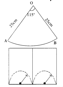 Diagram: Two wipers sweeping 115° each